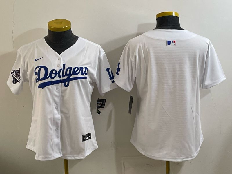 Youth 2025 Los Angeles Dodgers Blank White Game Nike MLB Jersey style 002